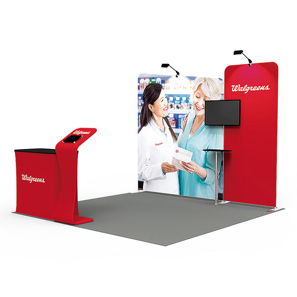 1小間 展示会ブース BOOTH-03|スリムウォール+バックウォール・iPadスネーク(モニター・什器一式)|誉展示会装飾