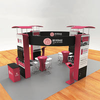 4小間 展示会ブース BOOTH-A|高さ3m ウォール4連+連結サインパネル4枚(什器一式)