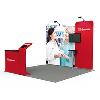 1小間 展示会ブース BOOTH-03｜スリムウォール＋バックウォール・iPadスネーク（モニター・什器一式）｜誉展示会装飾