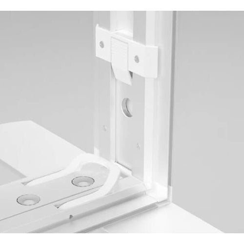 セゴライトボックスの縦フレームと安定脚の接続部にあるフット用バックル｜誉展示会
